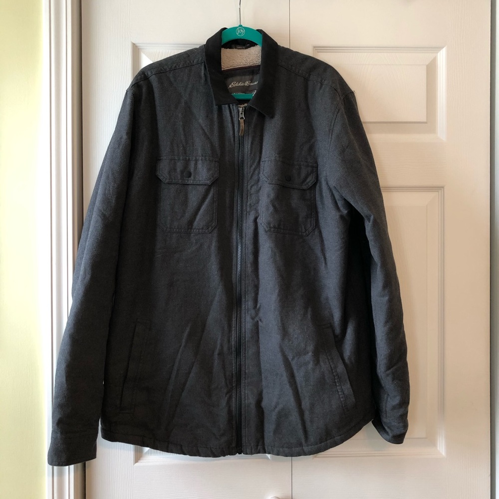 Eddie Bauer Men’s Sherpa Lined Shirt Jacket, XLT